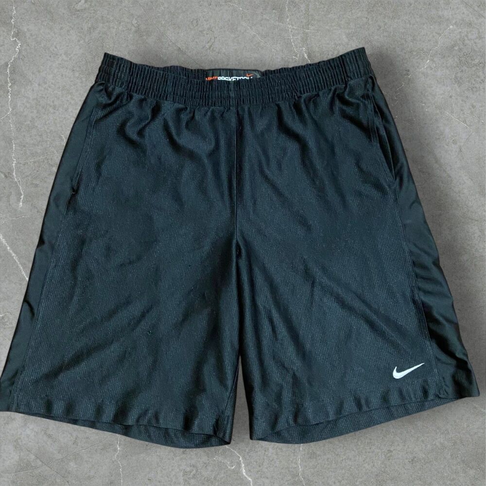 Nike Basketball Athletic Vintage Black Drawstring Shorts Men's Size XXL